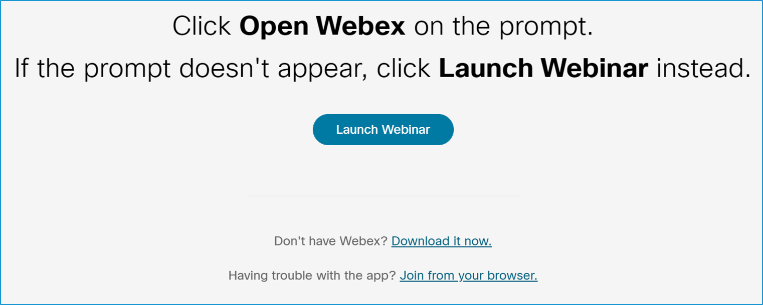 How to join a Webex Webinar as an attendee